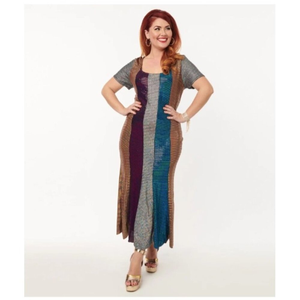 The Curve Multicolored Sequin Midi Dress - image 1